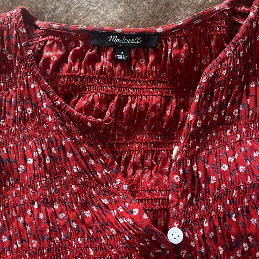 Challis Button-Front Mini Dress In Tiny Daisy - image 4